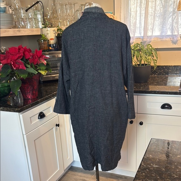 Eileen Fisher Women's Charcoal Open-Front Jacket Organic hemp and cotton - Picture 5 of 8